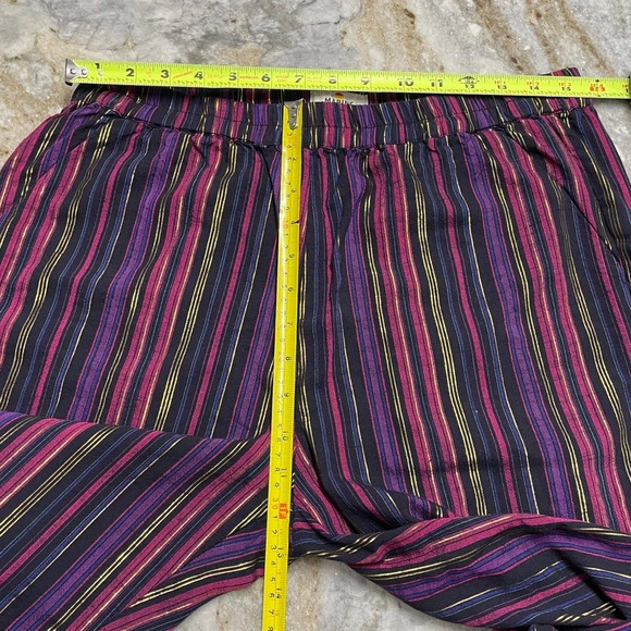 MARINE LAYER ALLISON MULTI-COLORED MAGENTA GOLD LUREX STRIPPED PANTS M NWOT - Picture 8 of 12